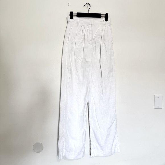 Abercrombie & Fitch Pants - Abercrombie & Fitch | (Long) Classic Linen White Wide-Leg Pants